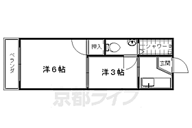 コーポミナミ 202 ｜ 京都府京都市左京区北白川東平井町（賃貸マンション2K・3階・20.00㎡） その2