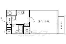 京都市営烏丸線 鞍馬口駅 徒歩10分の賃貸マンション 1階1Kの間取り