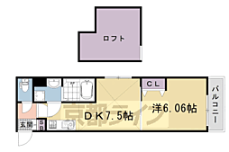 円町レジデンスII 3階1DKの間取り