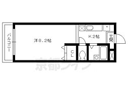 JR山陰本線 二条駅 徒歩17分の賃貸マンション 3階1Kの間取り