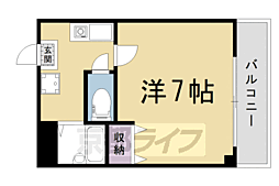京福電気鉄道北野線 北野白梅町駅 徒歩13分の賃貸マンション 2階1Kの間取り