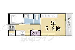 セジュール高見 1Kの間取図画像