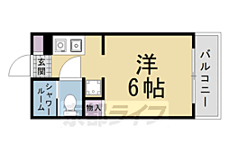 第三吉与門ハイツ 2階1Kの間取り