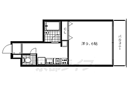 ドミトリィ御池 4階1Kの間取り