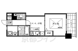 Ｓ−ＦＯＲＴ二条城前 3階1DKの間取り