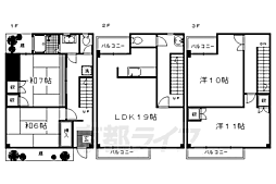 京都市営烏丸線 今出川駅 徒歩14分の賃貸マンション 1階4LDKの間取り