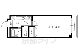 京福電気鉄道北野線 北野白梅町駅 徒歩14分の賃貸マンション 4階1Kの間取り
