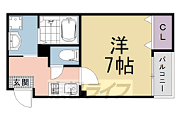 ＶＥＧＡＳ西ノ京Ｂ 2階1Kの間取り