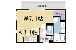 フォーレスト曼殊院 3階1Kの間取り