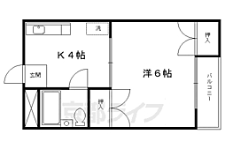 JR山陰本線 二条駅 徒歩15分の賃貸マンション 3階1Kの間取り