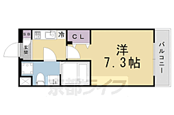京都地下鉄東西線 二条駅 徒歩12分の賃貸マンション 1階1Kの間取り