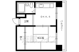 メモリー北白川 1DKの間取図画像