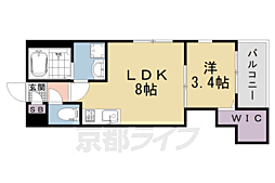 バルダ花園 1LDKの間取図画像