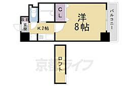 ジュネス二条 1Kの間取図画像