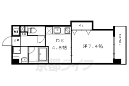 フロリアール一乗寺 1DKの間取図画像