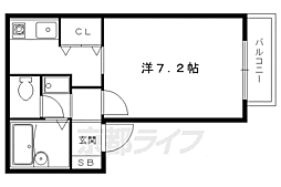 セジュール瀬ノ内 1Kの間取図画像