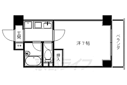 リバティ東大路 1Kの間取図画像