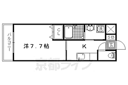 バルカ神光院 1Kの間取図画像