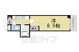 クオーレ京都 1Kの間取図画像