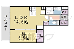 グランジェリサーチパークイースト 1LDKの間取図画像