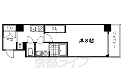インベスト京都修学院 1Kの間取図画像