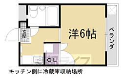 ロイヤルコーポタカノ 1Kの間取図画像