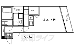 ブランネージュ銀閣寺道 1Kの間取図画像