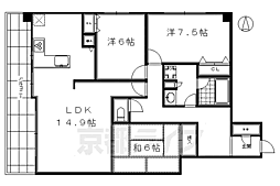 サンシティ御所南 3LDKの間取図画像