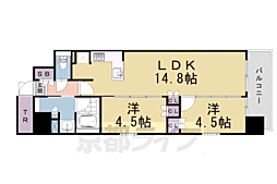 ネベル四条堀川 2LDKの間取図画像