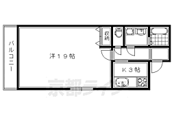 アンソレイユ真如堂 1Kの間取図画像