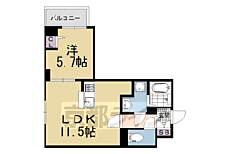 レジデンス京都洛央 1LDKの間取図画像