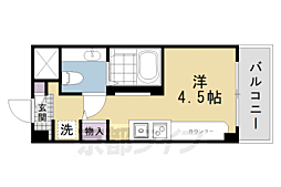 コスモL下鴨 ワンルームの間取図画像