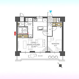 朝日プラザ越谷 1LDKの間取図画像