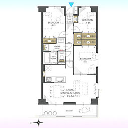 クレセント東鷲宮 3LDKの間取図画像