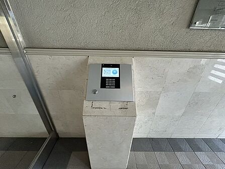 落ち着いた雰囲気のエントランス。オートロック式で防犯面にも配慮がなされ、宅配ボックスも備わっています。 