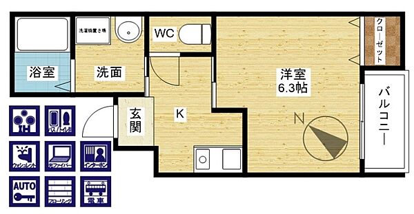 エム・ステージ新大阪 ｜大阪府大阪市東淀川区淡路1丁目(賃貸アパート1K・3階・23.58㎡)の写真 その2