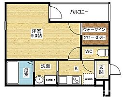 阪急京都本線 淡路駅 徒歩3分の賃貸アパート 3階1Kの間取り