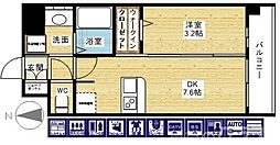プレサンス東淀川駅前プローシェ 2階1DKの間取り