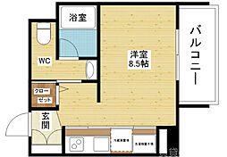 Innocent　Doyama 5階ワンルームの間取り