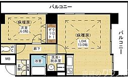 ノルデンタワー新大阪プレミアム 1LDKの間取図画像