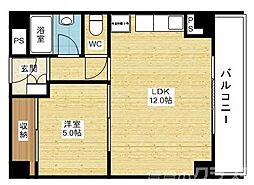 プラザ新大阪 1LDKの間取図画像