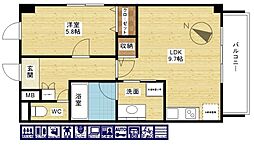 サンロード新和2 1LDKの間取図画像