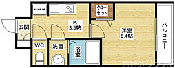 プレサンス新大阪ジェイズ 1Kの間取図画像