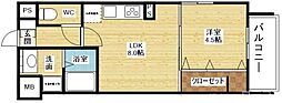 レクエルド塚本 1LDKの間取図画像