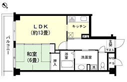 サンハロー湯河原 1LDKの間取図画像