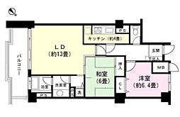 トーカンキャステールマナヅル 2LDKの間取図画像