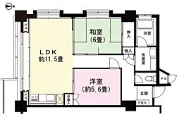 フジタ第7箱根山マンション 2LDKの間取図画像