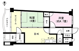 東熱海第2シーサイドハイツ 2DKの間取図画像