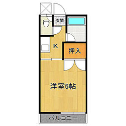 宮本ハイツ 1Kの間取図画像