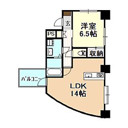 エルプロッサ 1LDKの間取図画像